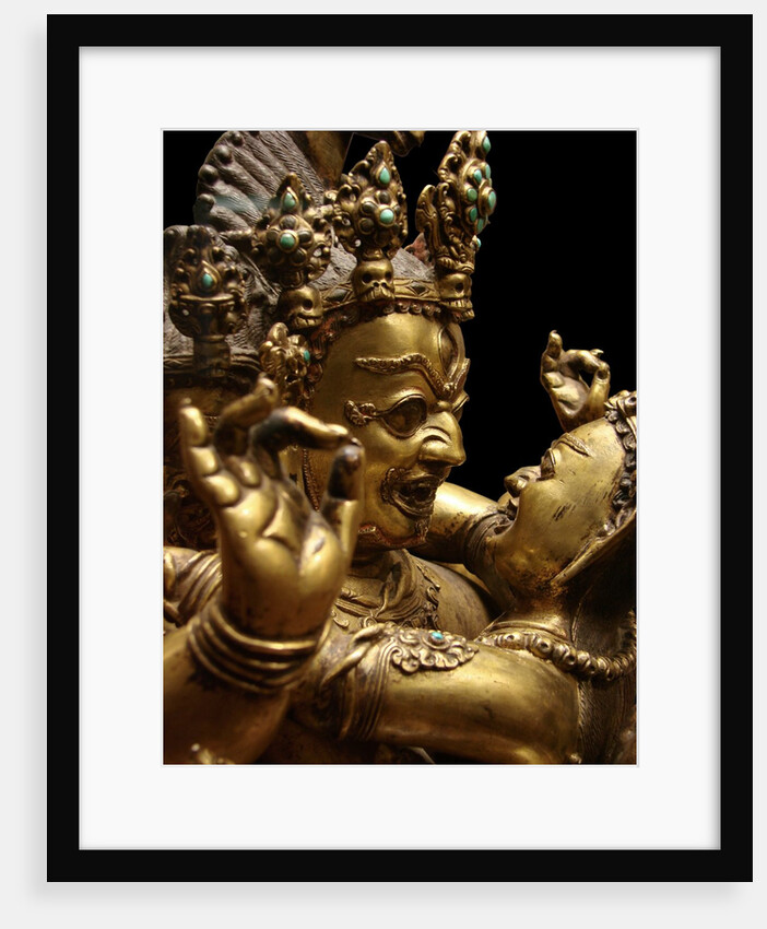 Detail of Tibetan sculpture of Hayagriva and consort by Anonymous