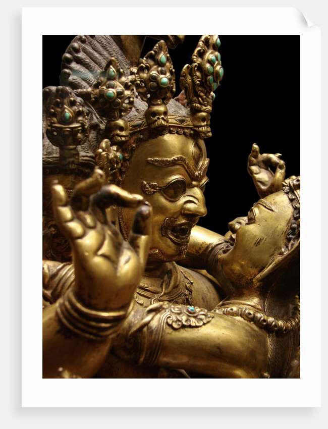 Detail of Tibetan sculpture of Hayagriva and consort by Anonymous