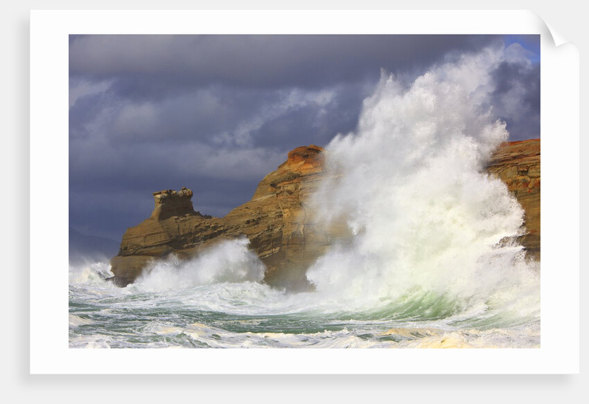 Big waves breaking on Cape Kiwanda, Oregon Coast by Anonymous