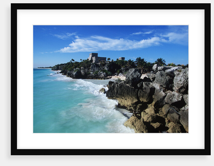 Mexico, Yucatan Peninsula, Carribean Sea at Tulum, the Only Mayan Ruin by Sea by Anonymous