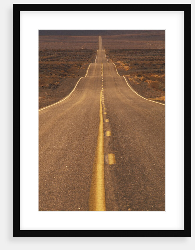 USA, California, Death Valley- Long Shot of Desert Highway by Anonymous
