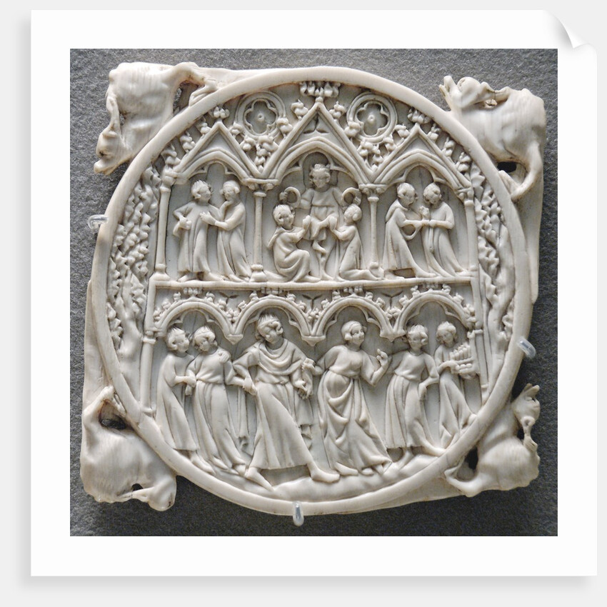 Ivory mirror case with Court of the God of Love by Anonymous