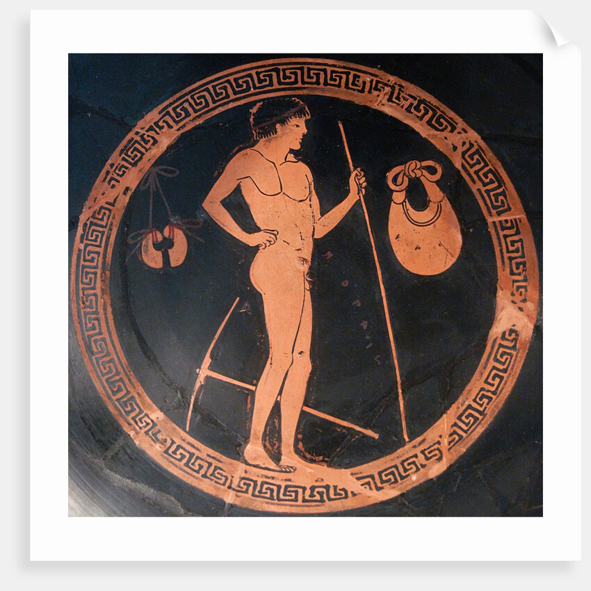 Attic red-figure cup with gymnasium scene by Euphronios and Onesimos
