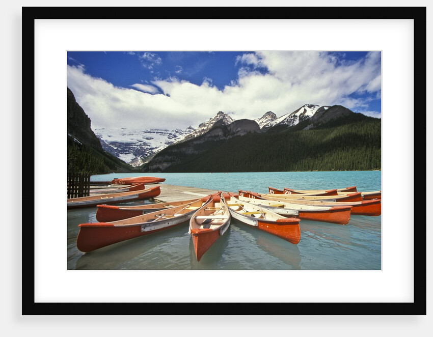 Canoes on Lake Louise by Anonymous