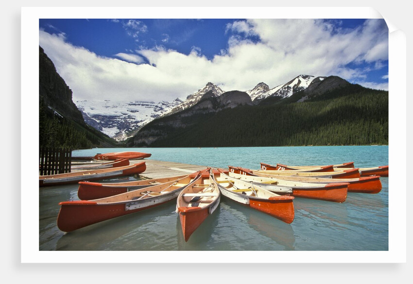 Canoes on Lake Louise by Anonymous