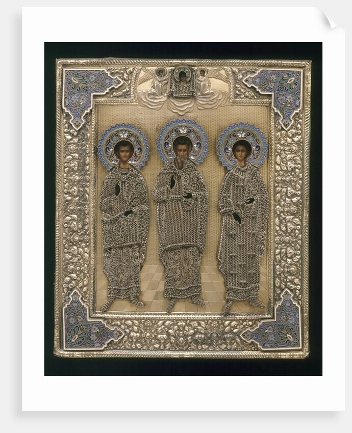Russian icon with Saint Gurii, Saint Samon, and Saint Aviv by Anonymous