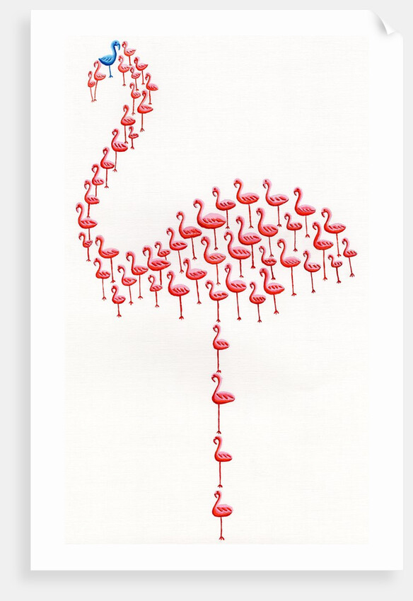 Nonconformist blue flamingo by Anonymous