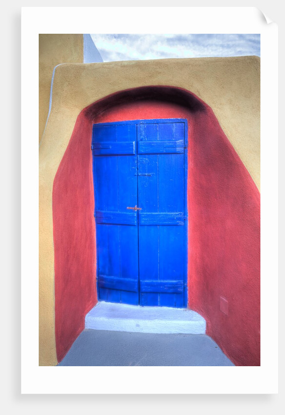 Colorful building in Oia on Santorini in the Greek Isles by Anonymous
