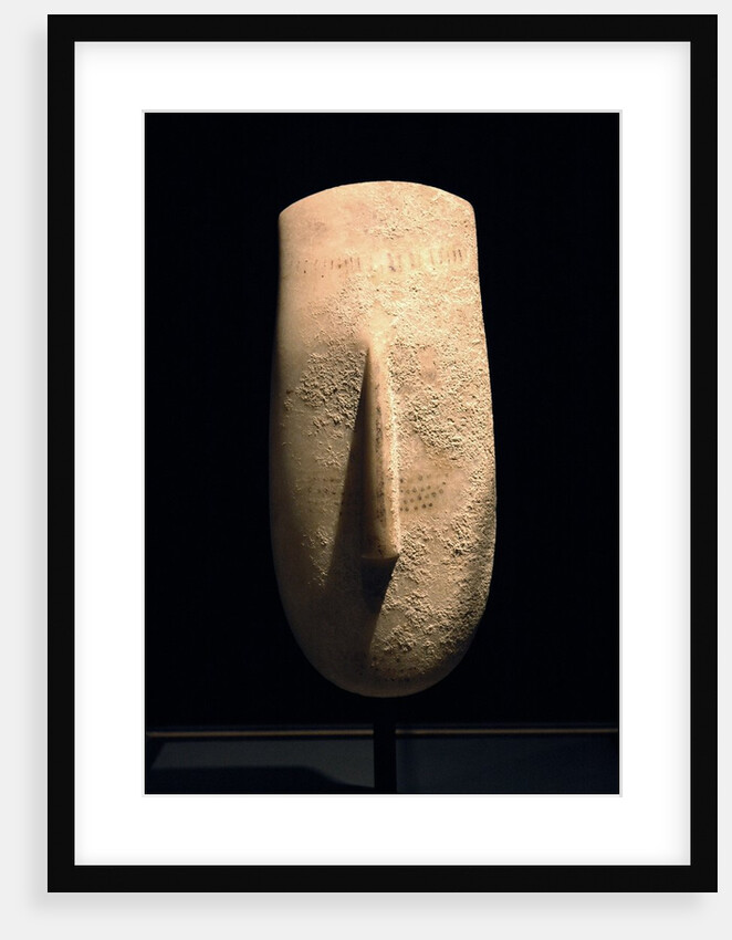 Cycladic sculpture of female head by Anonymous