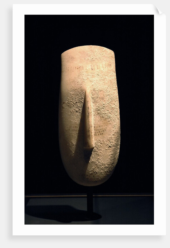 Cycladic sculpture of female head by Anonymous
