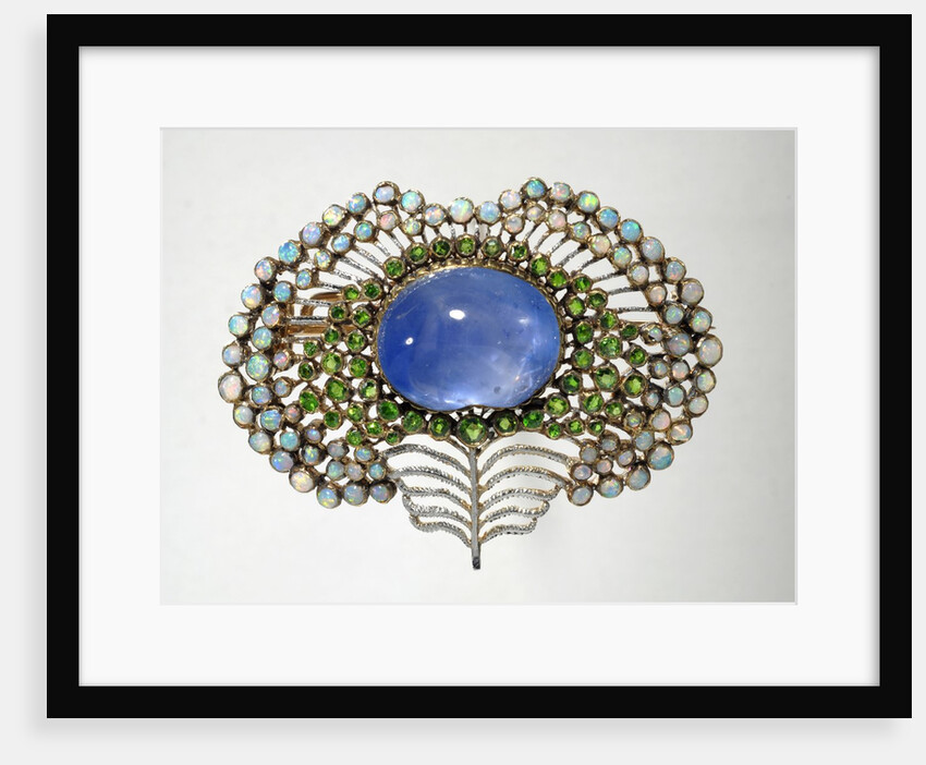 Brooch in the shape of a peacock feather by Karl Rothmuller