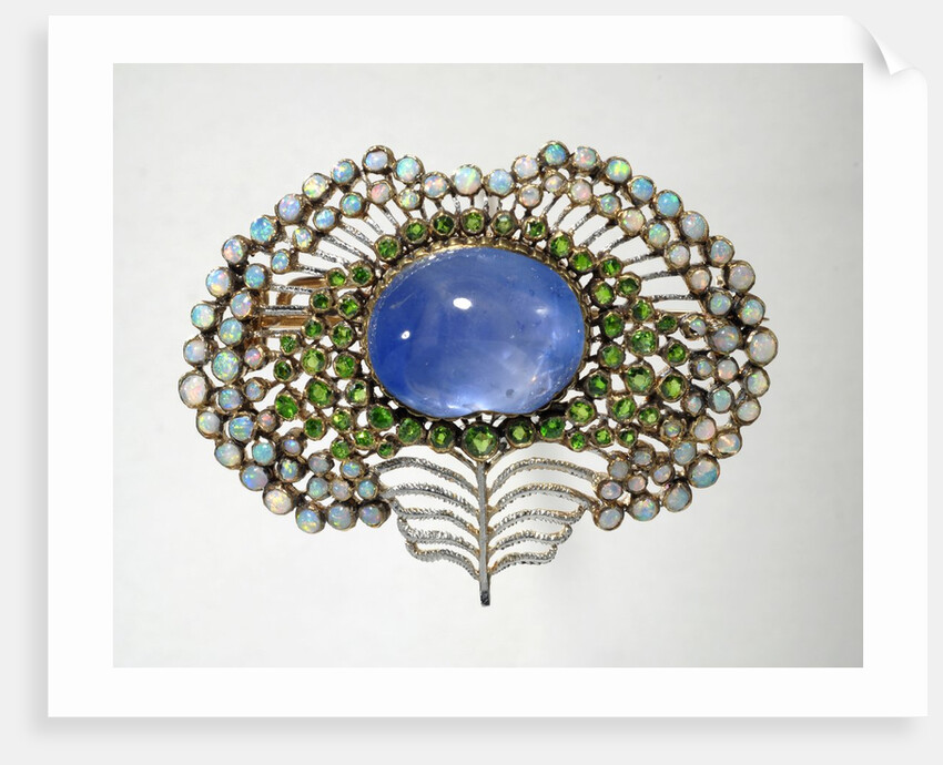 Brooch in the shape of a peacock feather by Karl Rothmuller