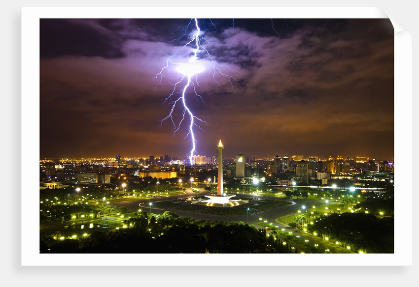 Lightening striking near Merdeka Square by Anonymous