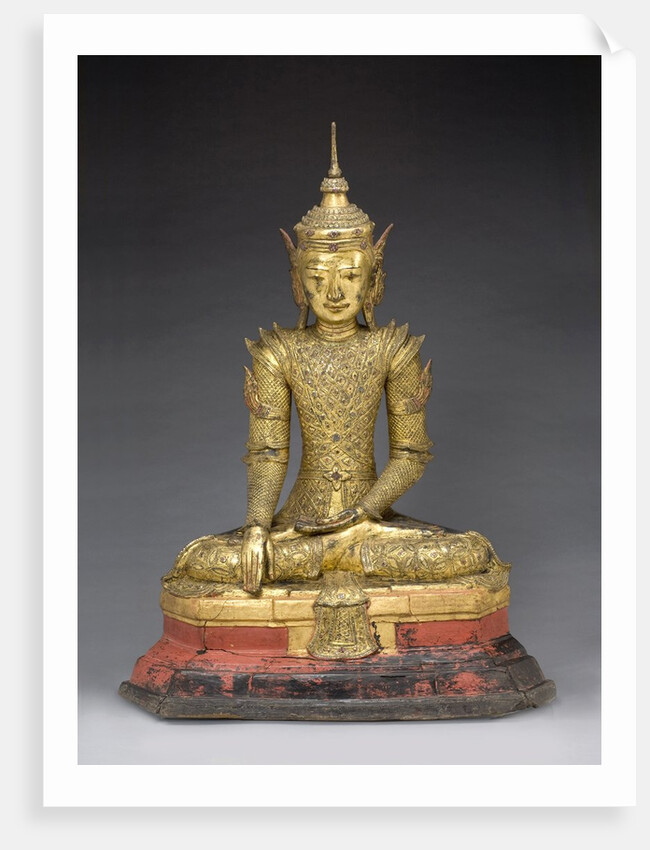 Seated crowned and bejeweled Buddha by Anonymous