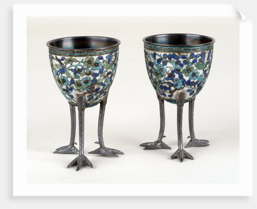 Two Chinese cloisonne egg cups by Anonymous
