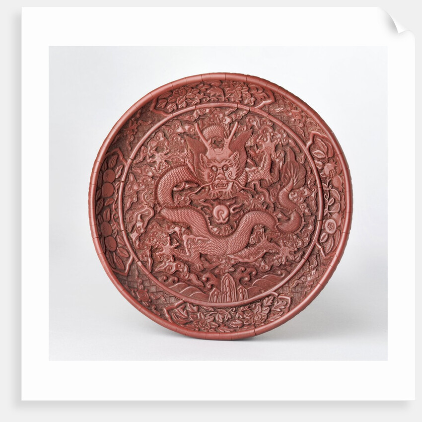 Dragon on a carved platter by Anonymous
