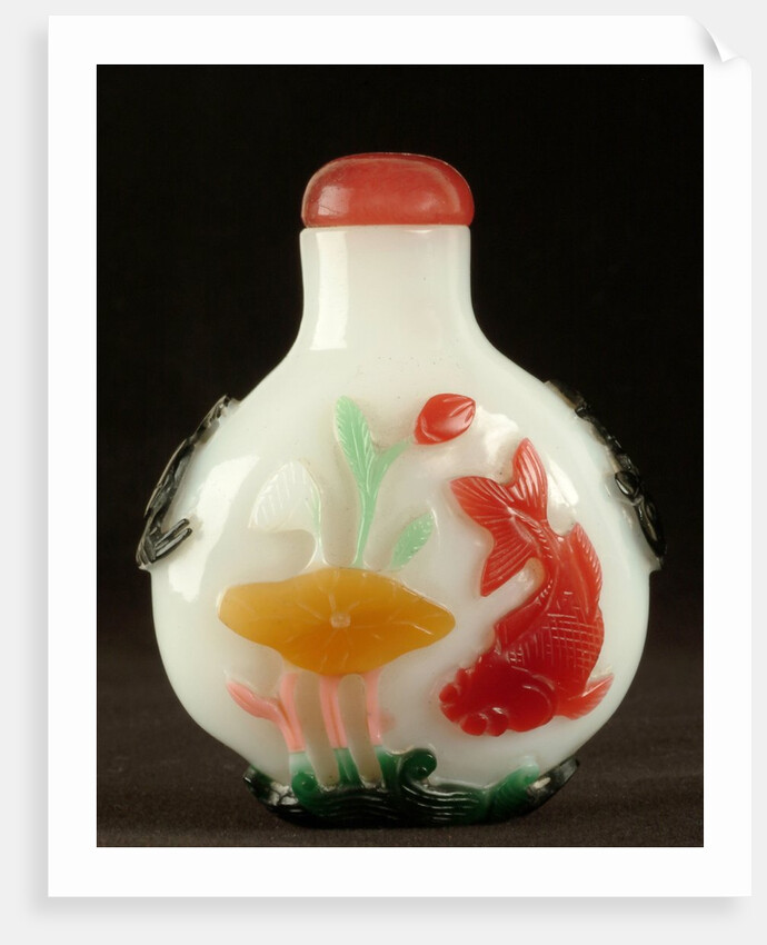 Carved jade snuff bottle by Anonymous