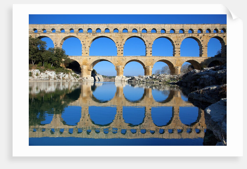 Pont du Gard and Gard River by Anonymous
