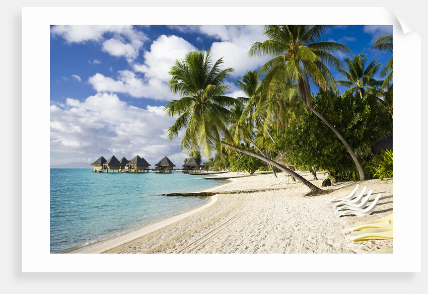 Huts at Matira Beach, Bora Bora Island by Anonymous