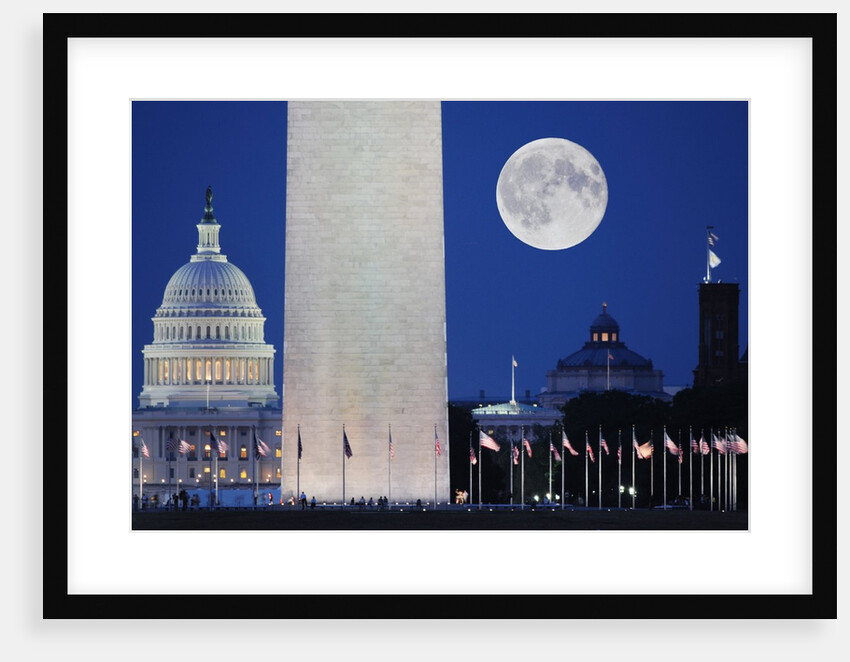 Moon over mall in Washington D.C. by Anonymous
