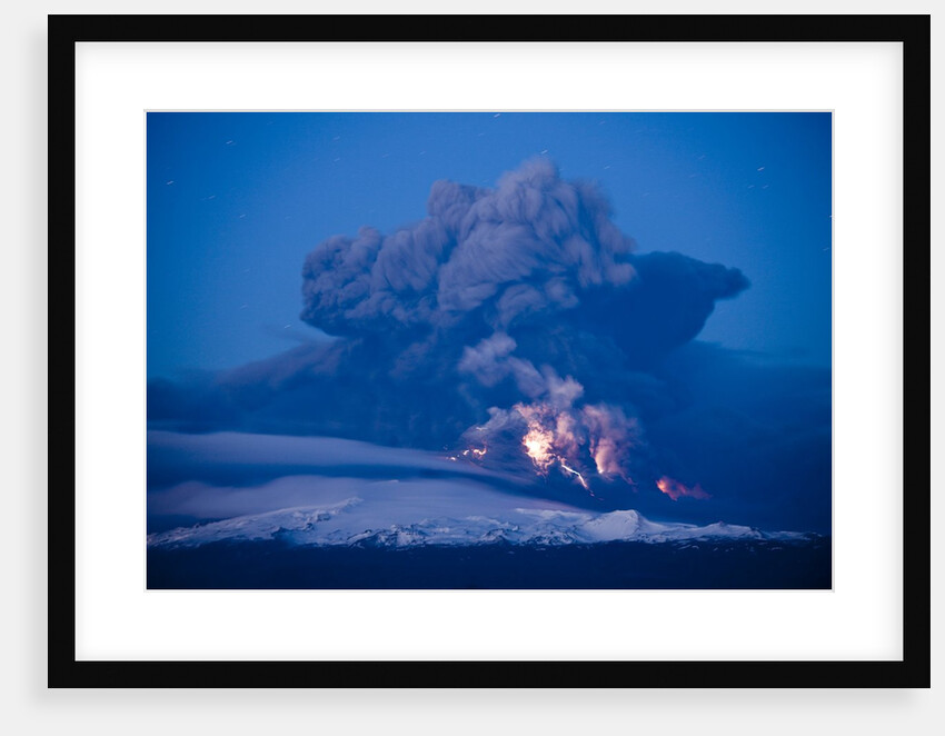 Lightning in ash cloud during Eyjafjallajokull eruption by Anonymous