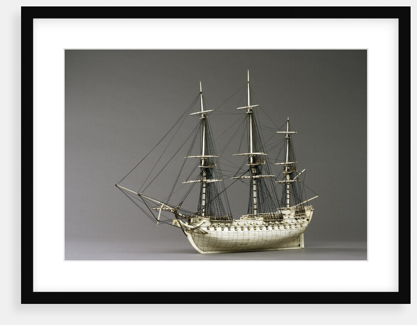 Napoleonic prisoner of war ship model by Anonymous