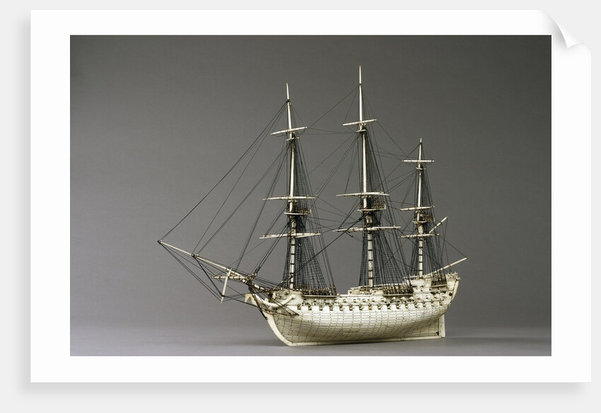 Napoleonic prisoner of war ship model by Anonymous
