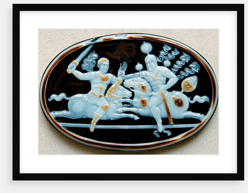 Cameo of Shapur I humiliating Roman emperor Valerianus in battle by Anonymous