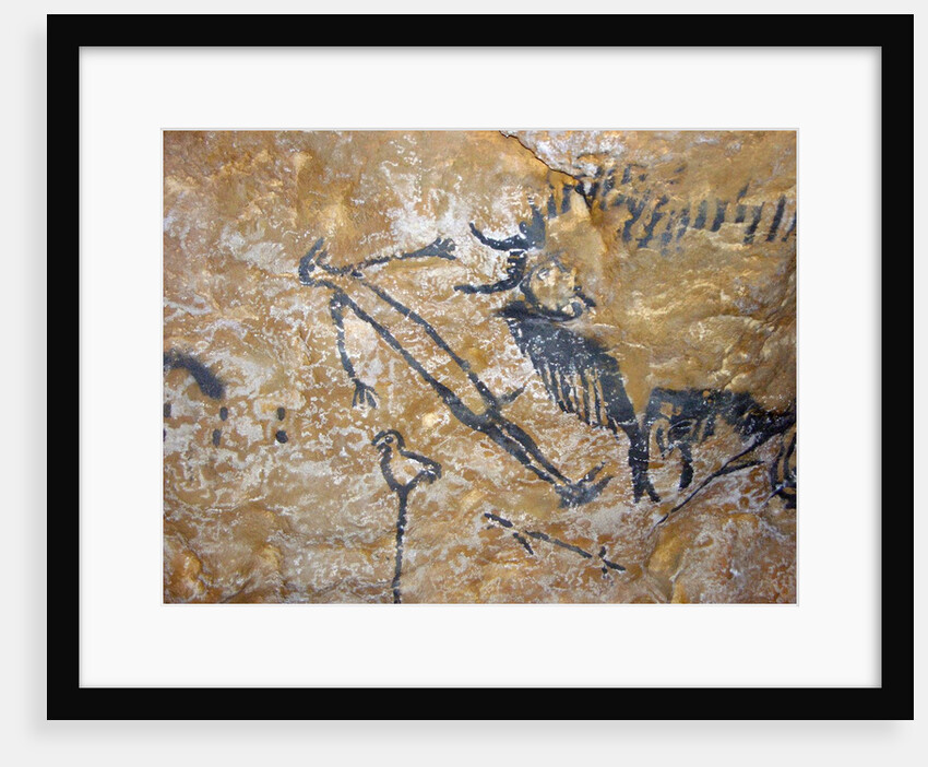 Cave painting of bird-headed man at Lascaux by Anonymous