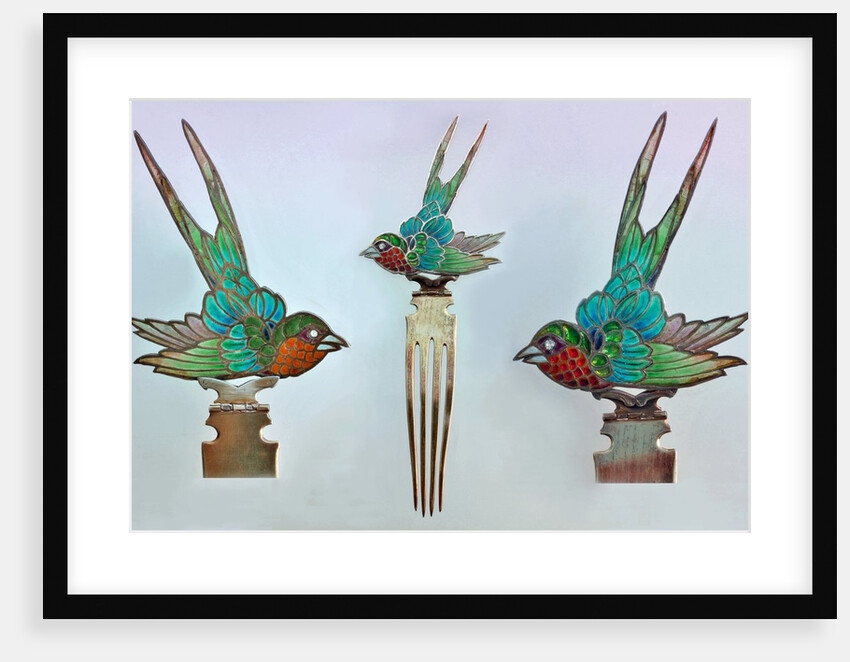 British Arts and Crafts hair combs with swallows by Anonymous