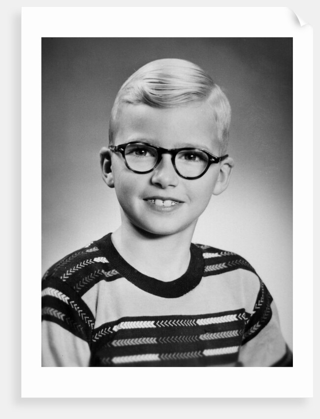 Eight year old school boy portrait, ca. 1954 by Anonymous
