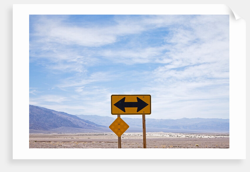 Road warning sign in Death Valley National Park by Anonymous