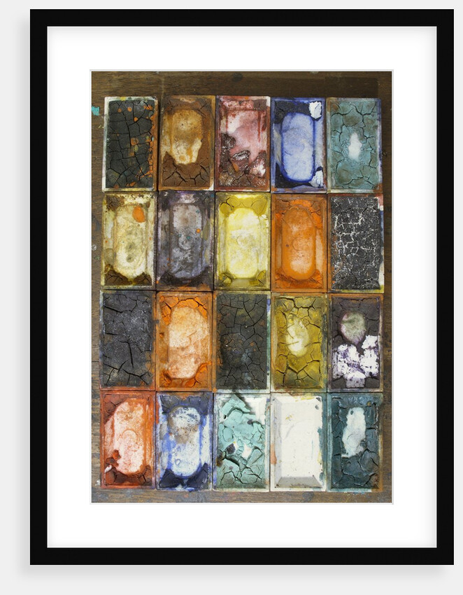 Paint on pallet, close up by Anonymous