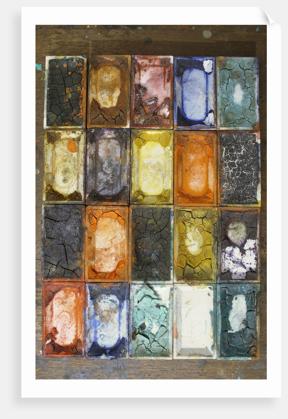 Paint on pallet, close up by Anonymous