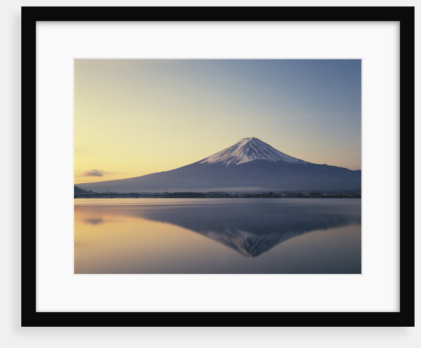 Mt. Fuji reflected in lake, Kawaguchiko, Yamanashi Prefecture, Japan by Anonymous