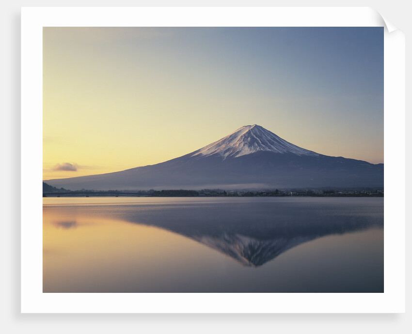 Mt. Fuji reflected in lake, Kawaguchiko, Yamanashi Prefecture, Japan by Anonymous