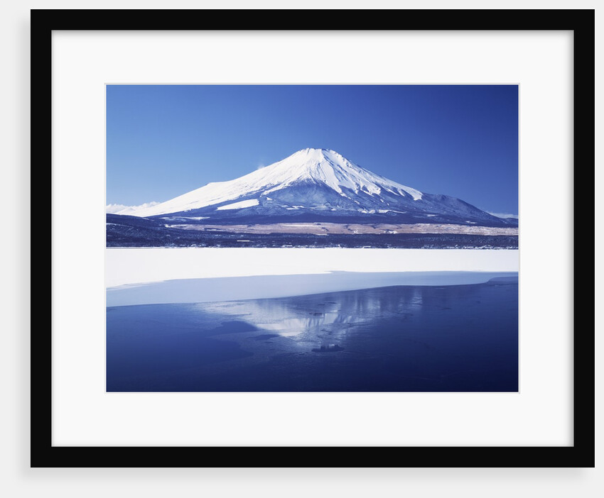 Mt. Fuji reflected in Yamanakako Lake at winter, Yamanashi Prefecture, Japan by Anonymous