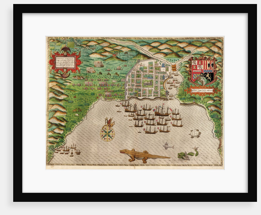 Map of Santo Domingo by Baptista Boazio