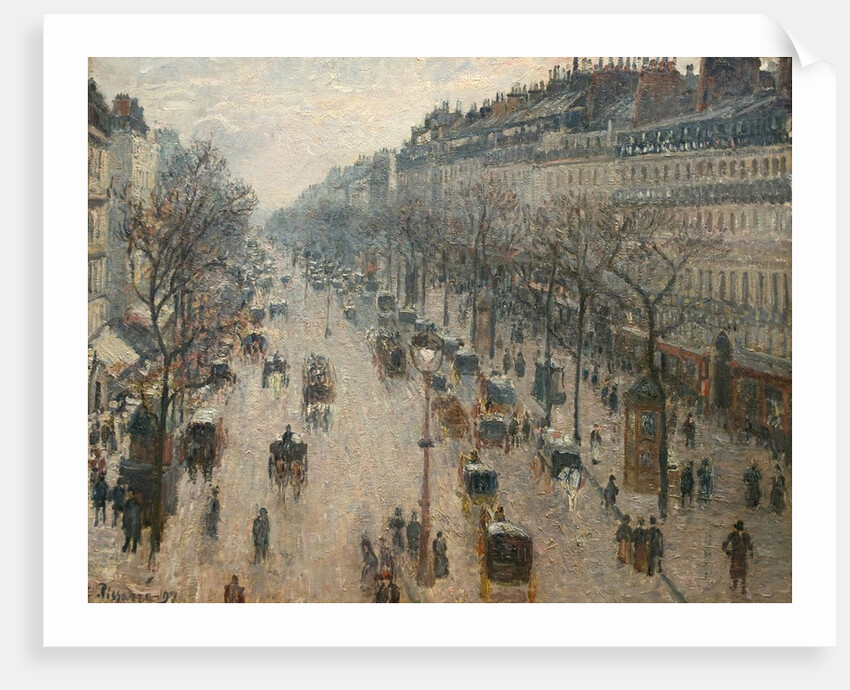 The Boulevard Montmartre on a Winter Morning by Camille Pissarro