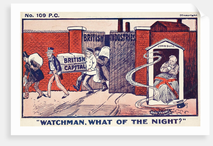 Political cartoon decrying free trade by Anonymous