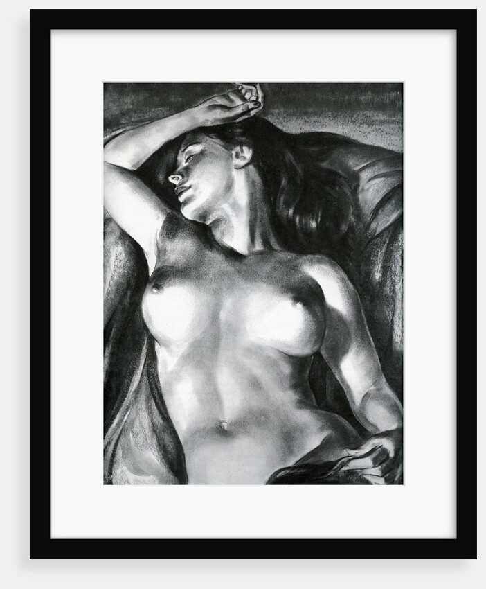 Nude woman lying down by Anonymous