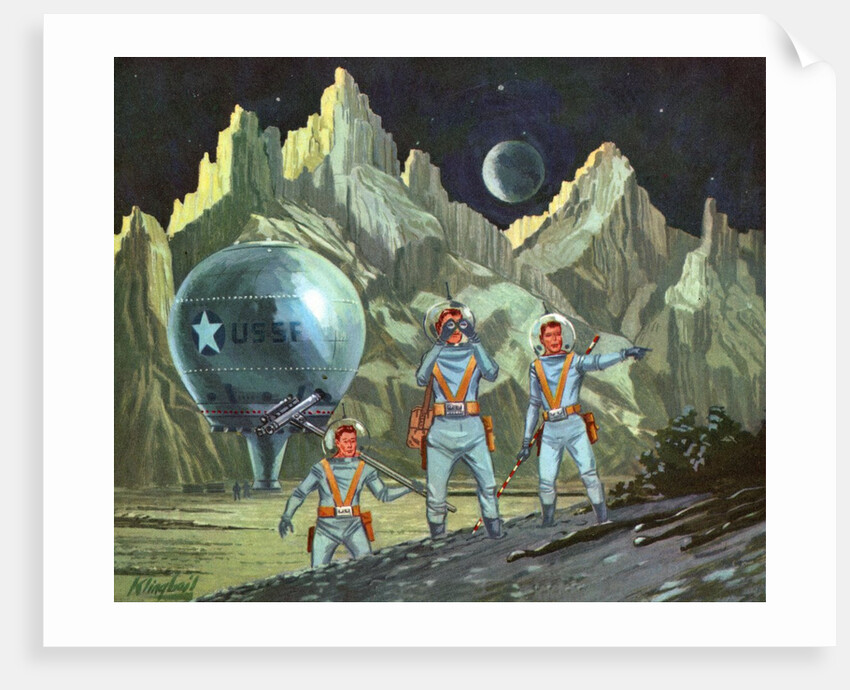 American astronauts exploring planet by Anonymous