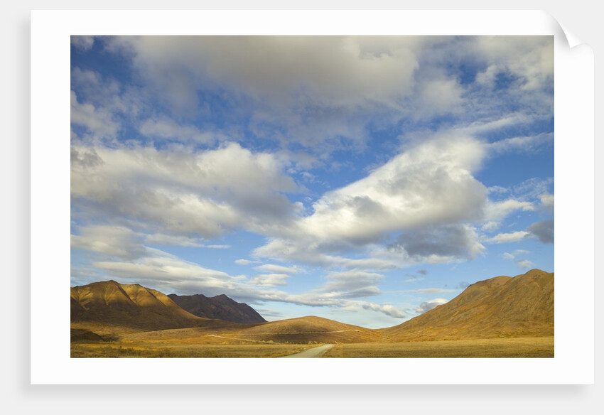 Cumulus clouds above tundra and mountains in Denali National Park by Anonymous