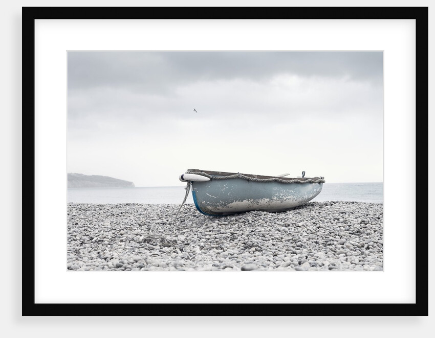 Boat at beach in Devon by Anonymous