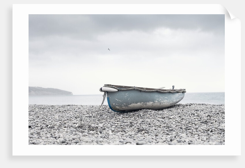 Boat at beach in Devon by Anonymous