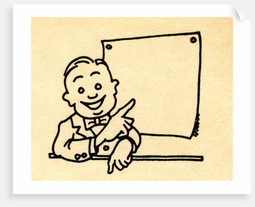 Happy businessman pointing at blank chart by Anonymous