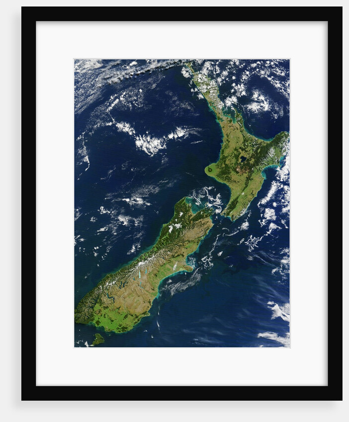 Satellite View of New Zealand by Anonymous