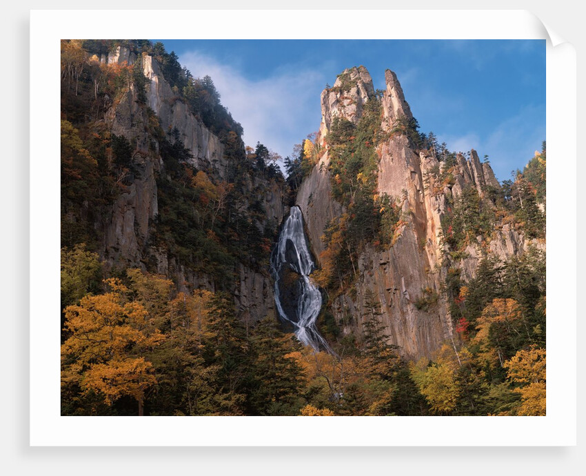 Waterfall cascading down cliff, Sounkyo, Hokkaido, Japan by Anonymous