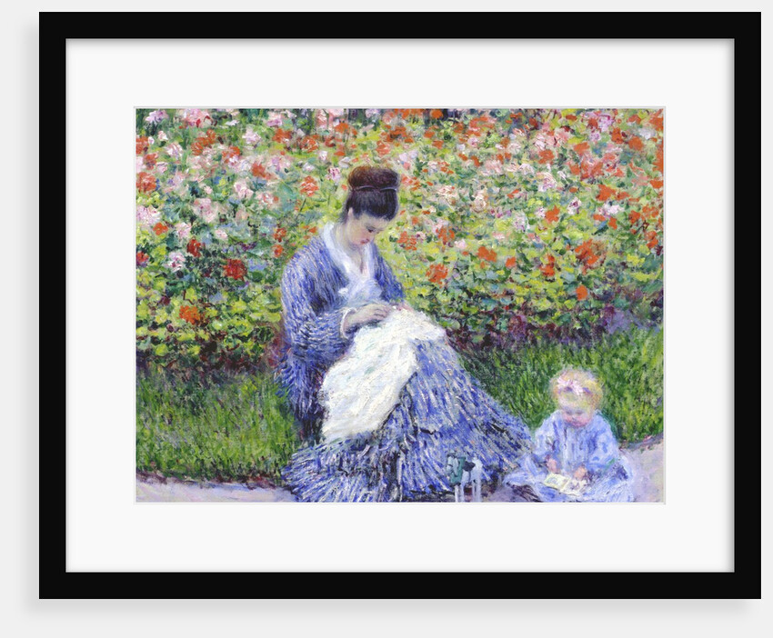 Camille Monet and a Child in the Artist's Garden in Argenteuil?? by Claude Monet