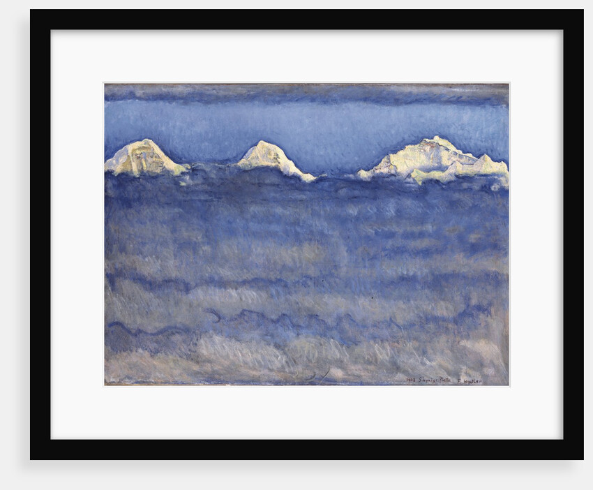 The Eiger, Monch and Jungfrau Peaks Above the Foggy Sea by Ferdinand Hodler